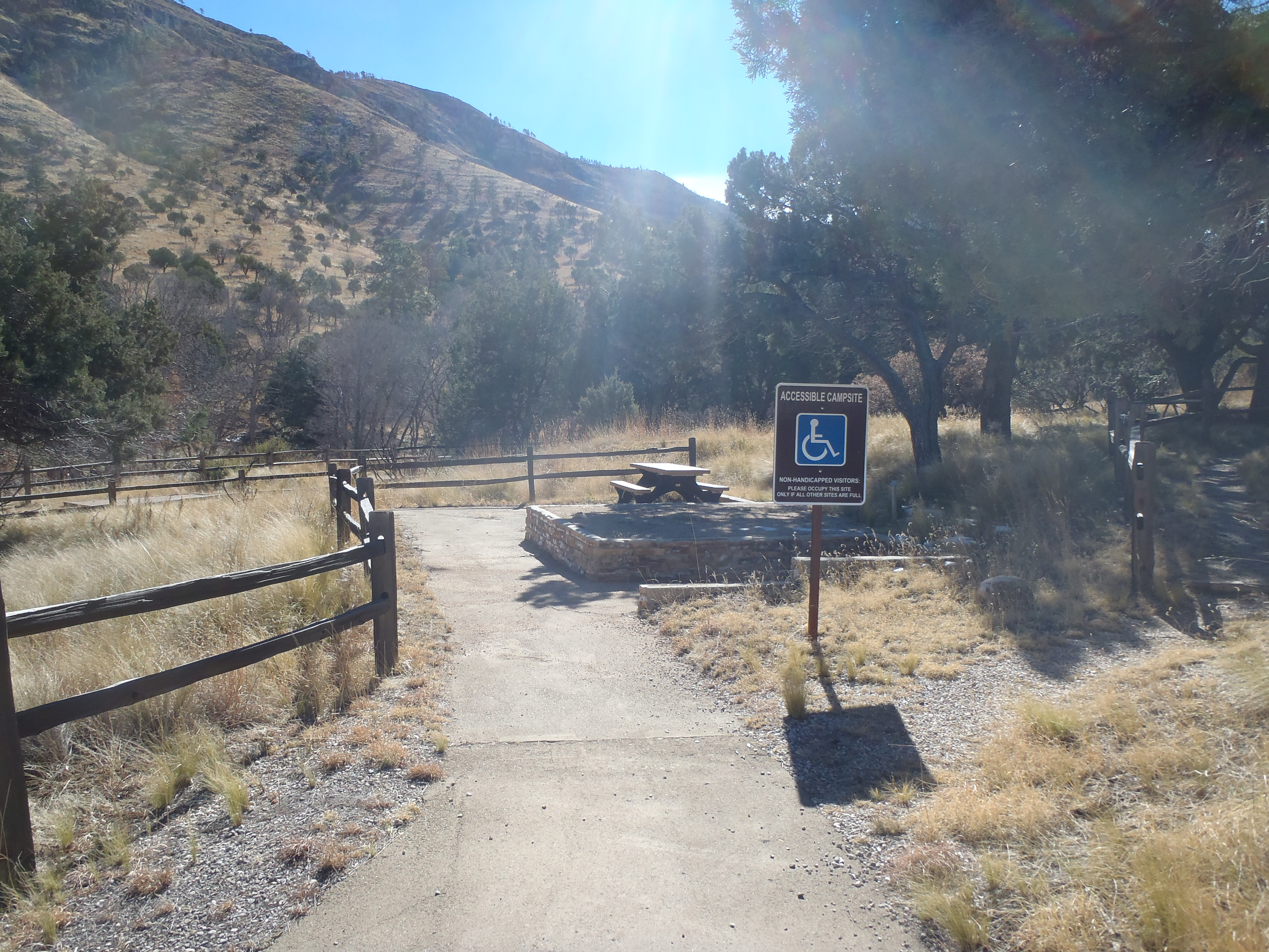 Accessible campsite and tent pad.
