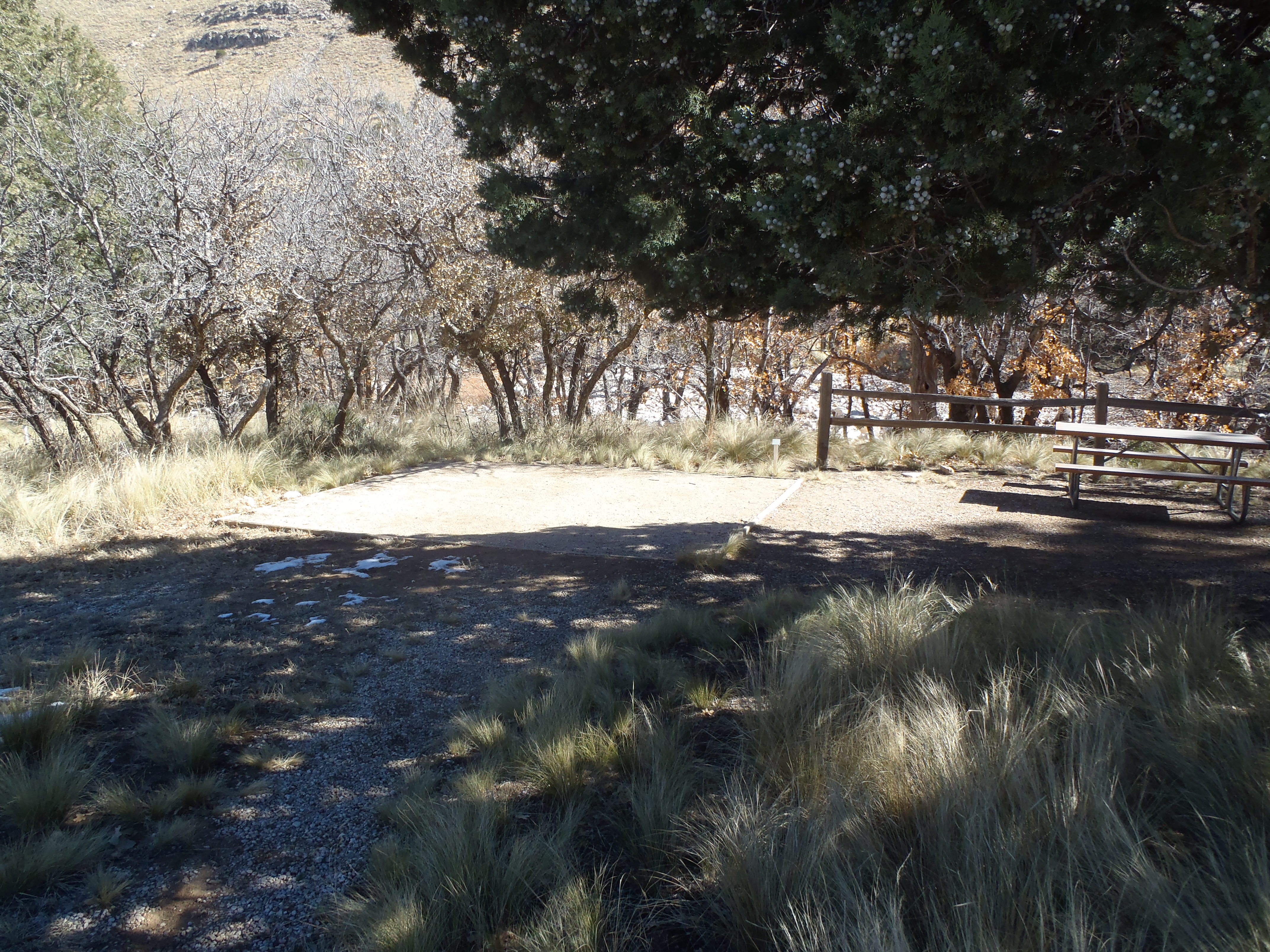 A typical tenting campsite at Dog Canyon