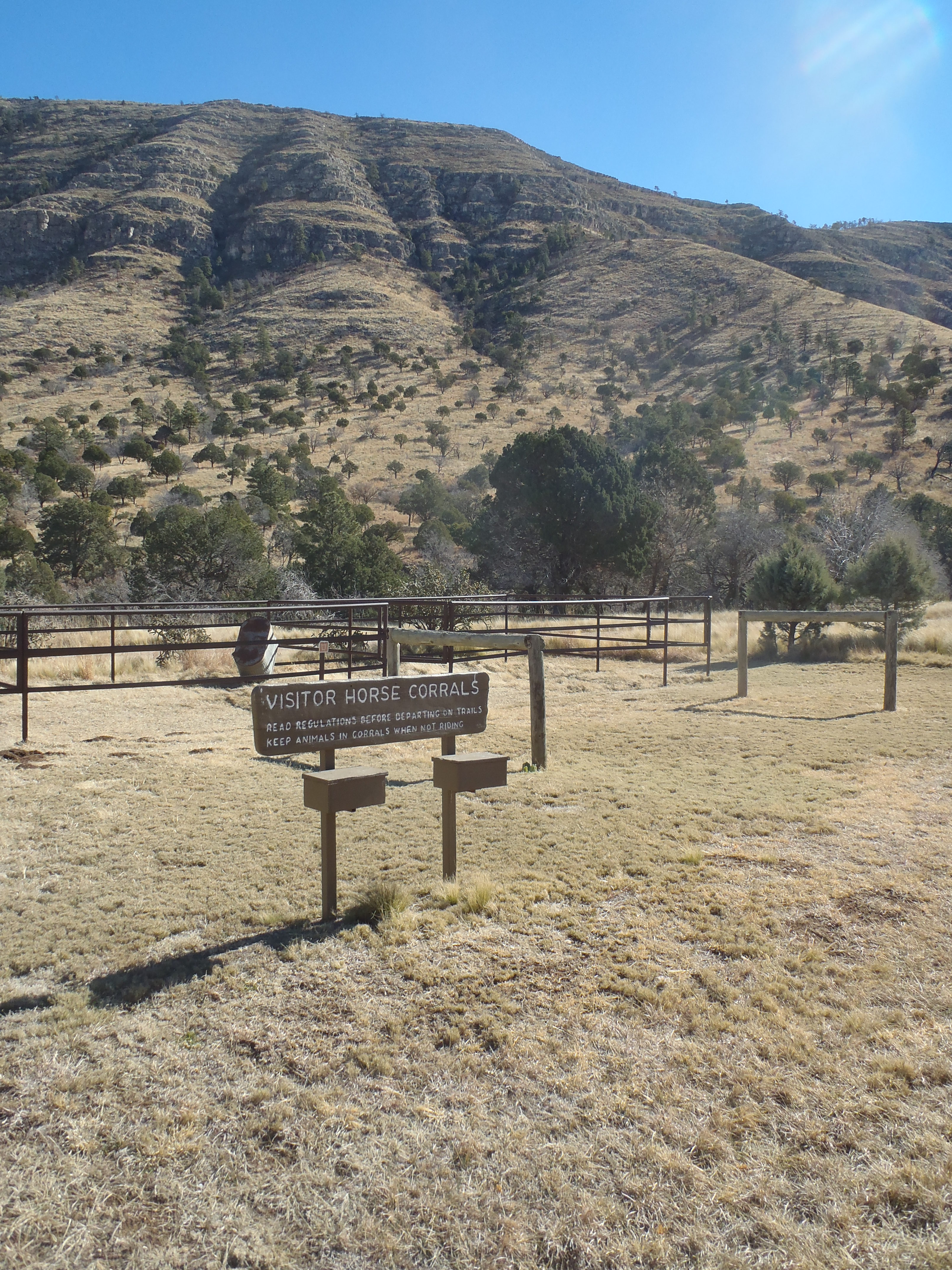 Horse corrals at the campground