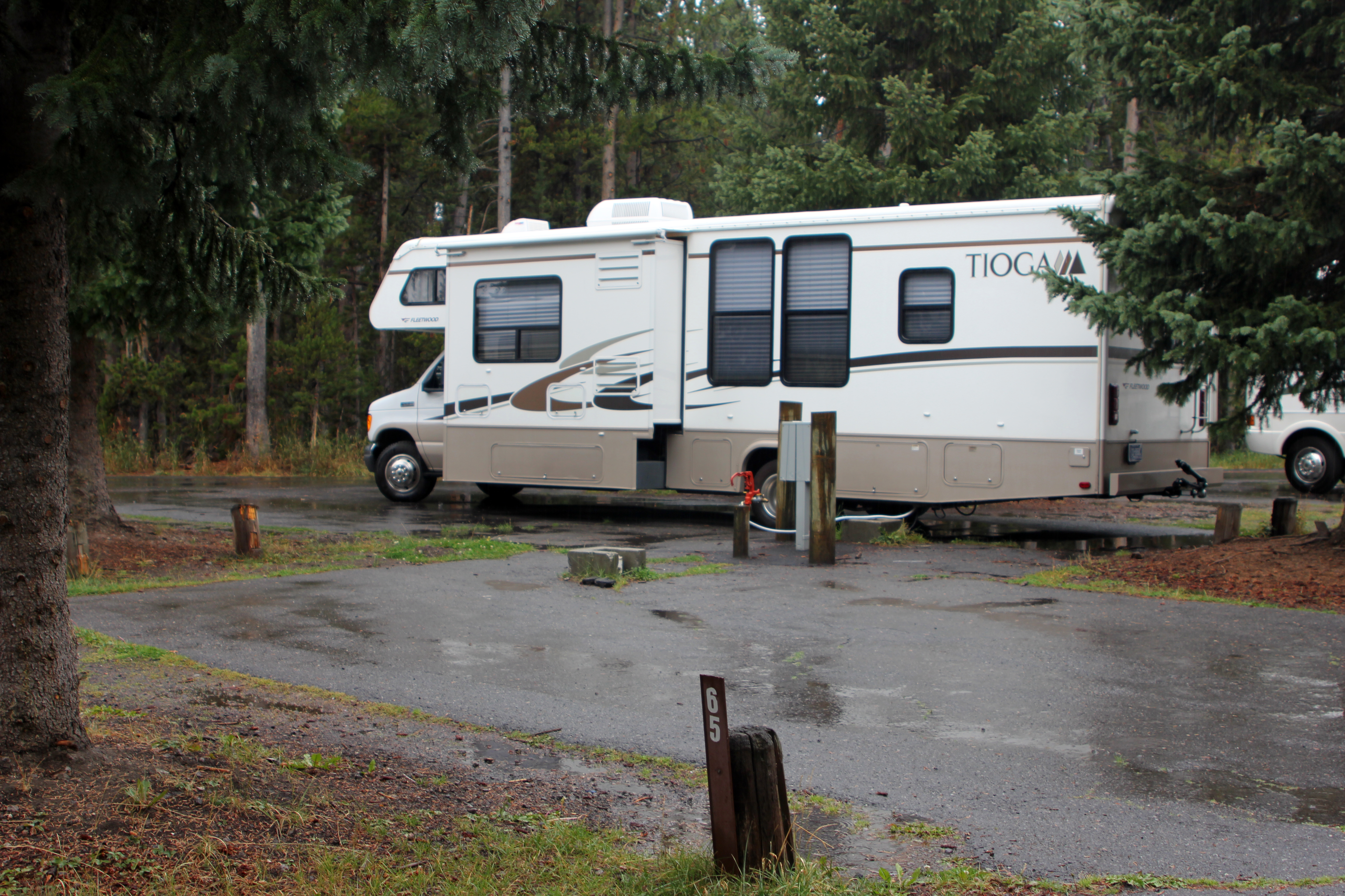 Recreational Vehicle parked.