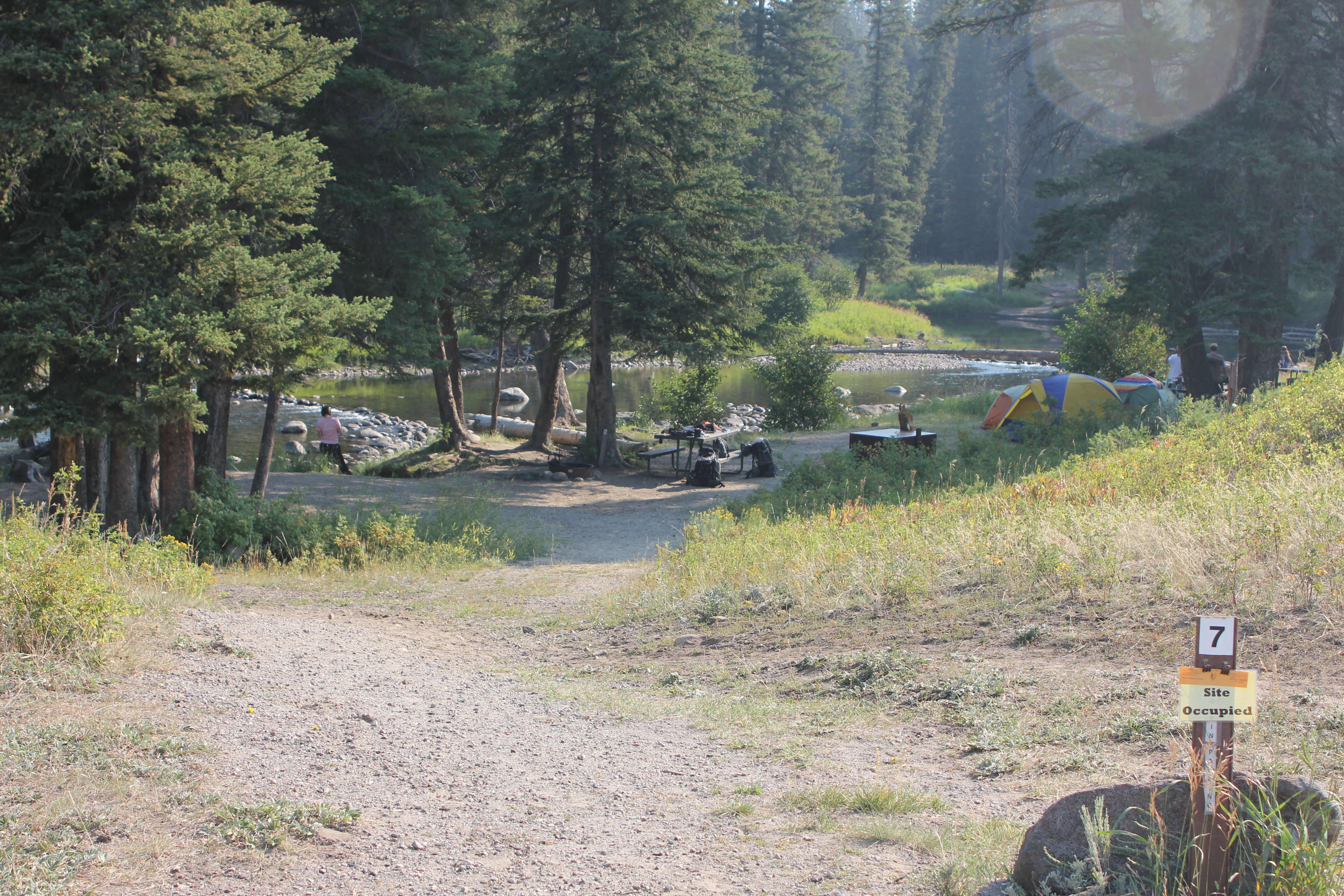 Campsite near stream.