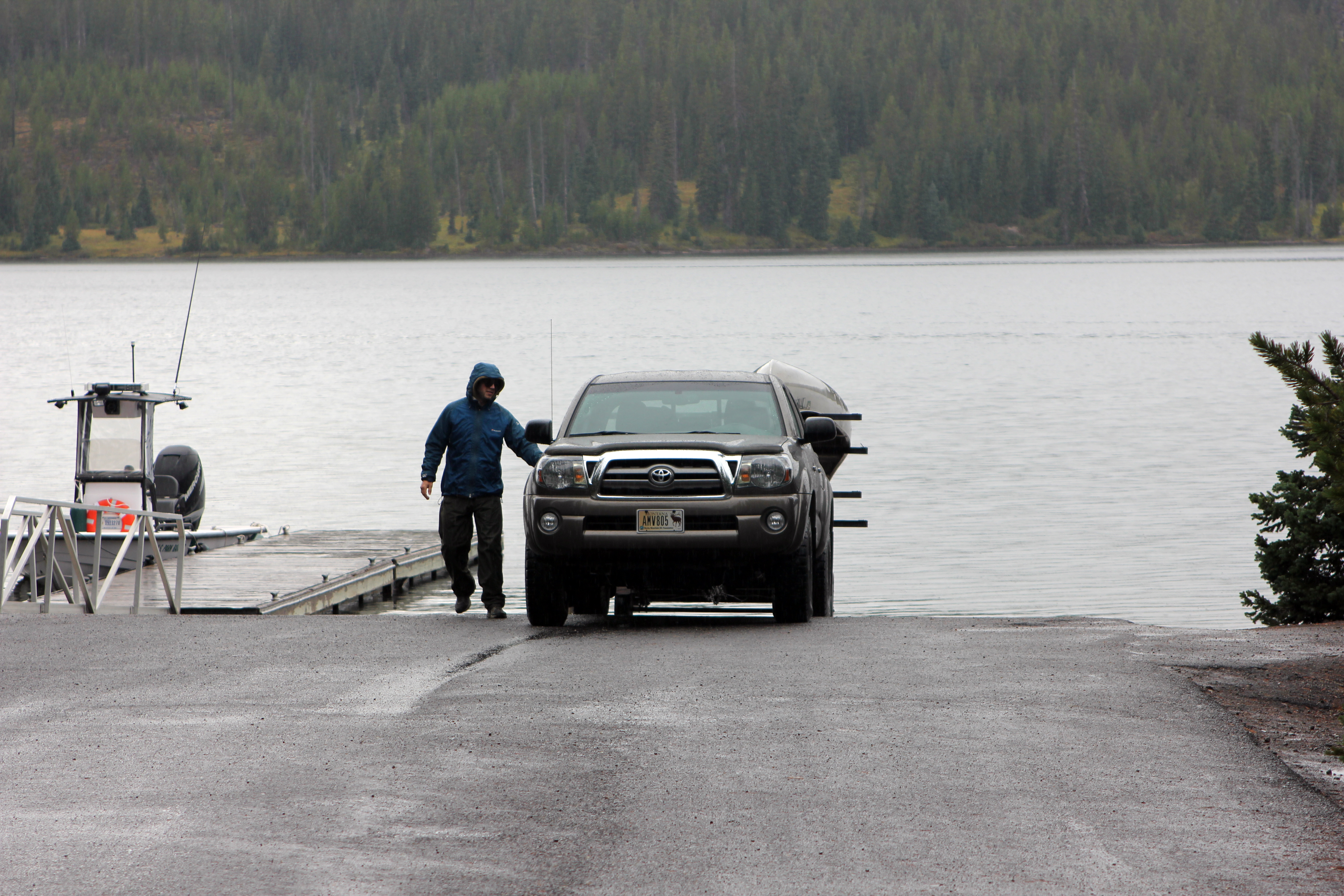 Vehicle at boat dock