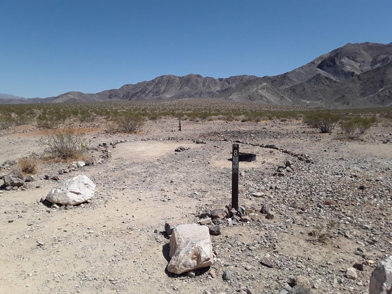 View of the mountains from campground from parking area and tent site.