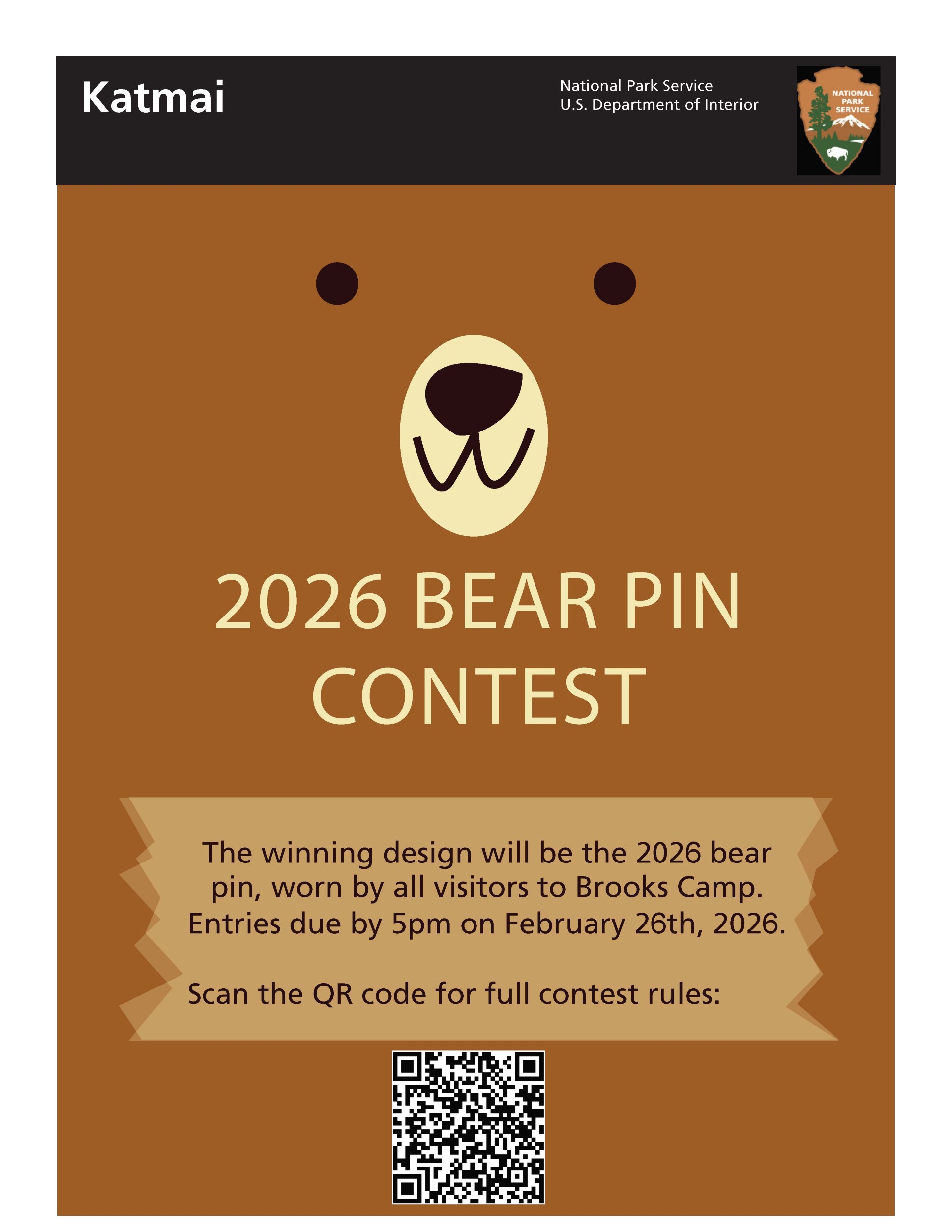 2026 Brooks Camp Bear Pin Logo Contest