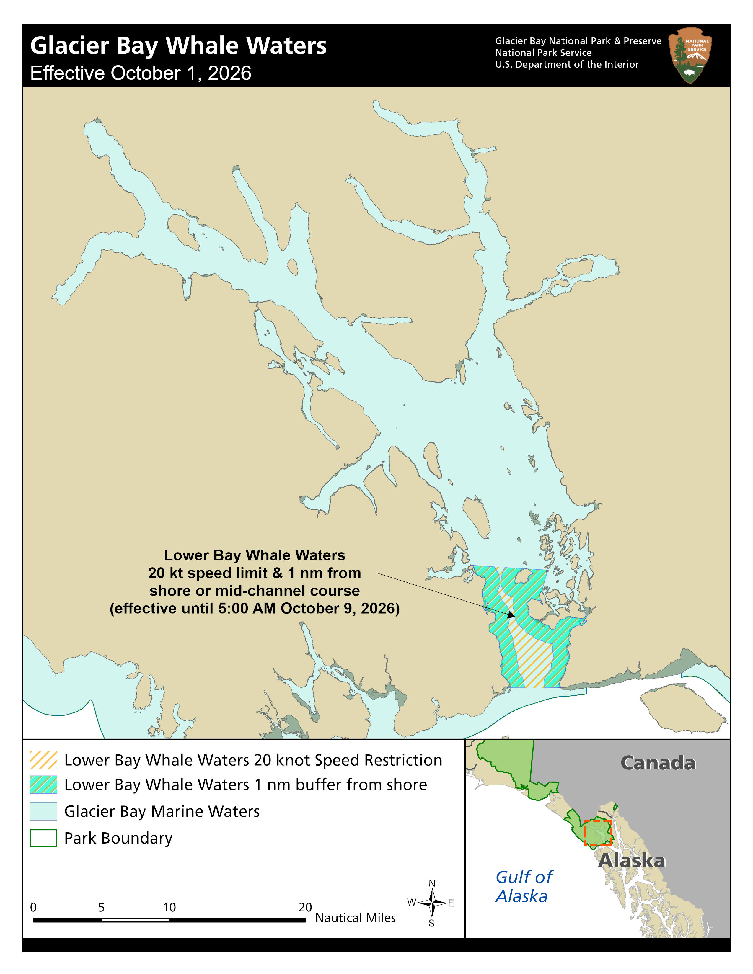 Whale Waters Update for Glacier Bay Effective October 1, 2026