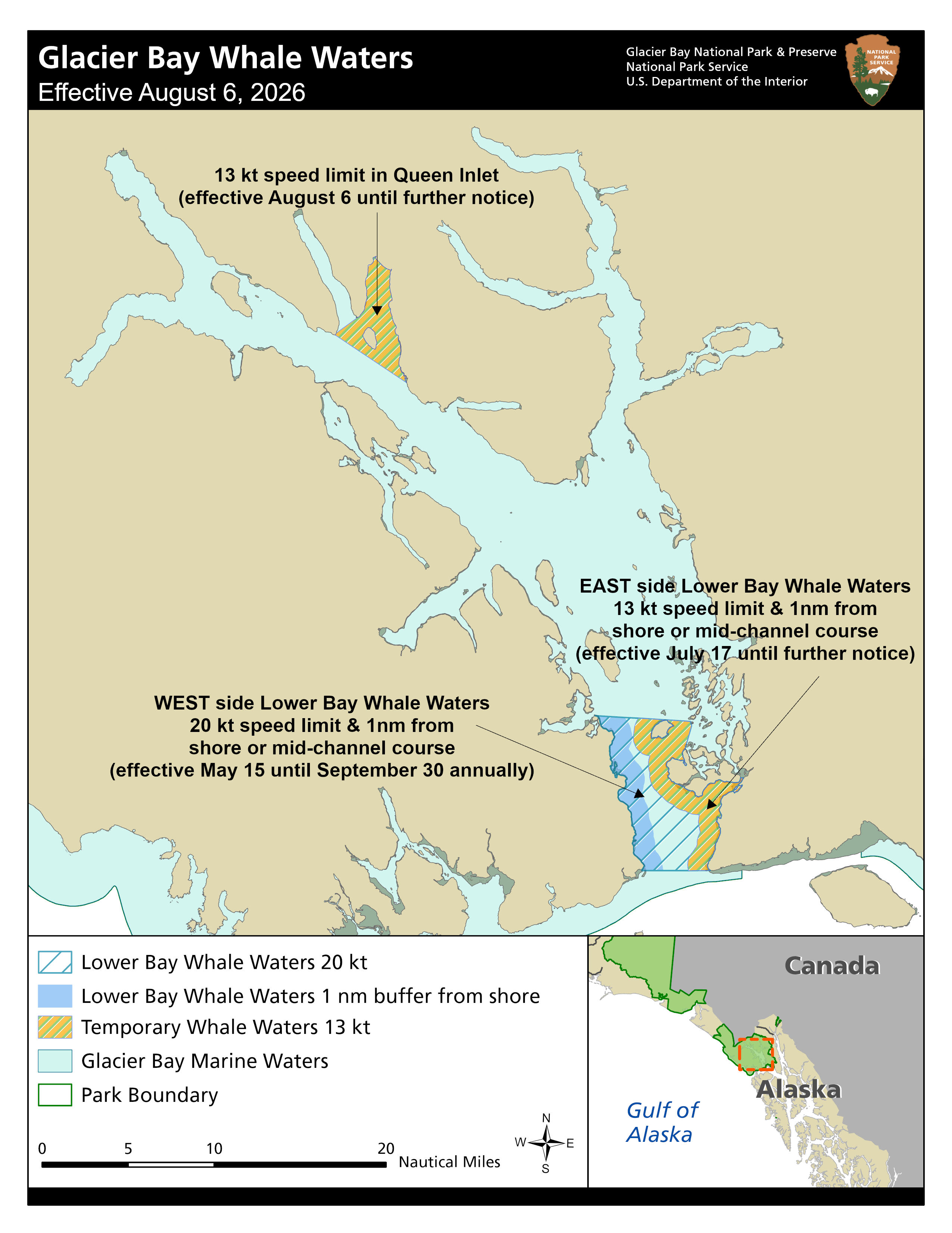 Whale Waters Update for Glacier Bay Effective August 6, 2026