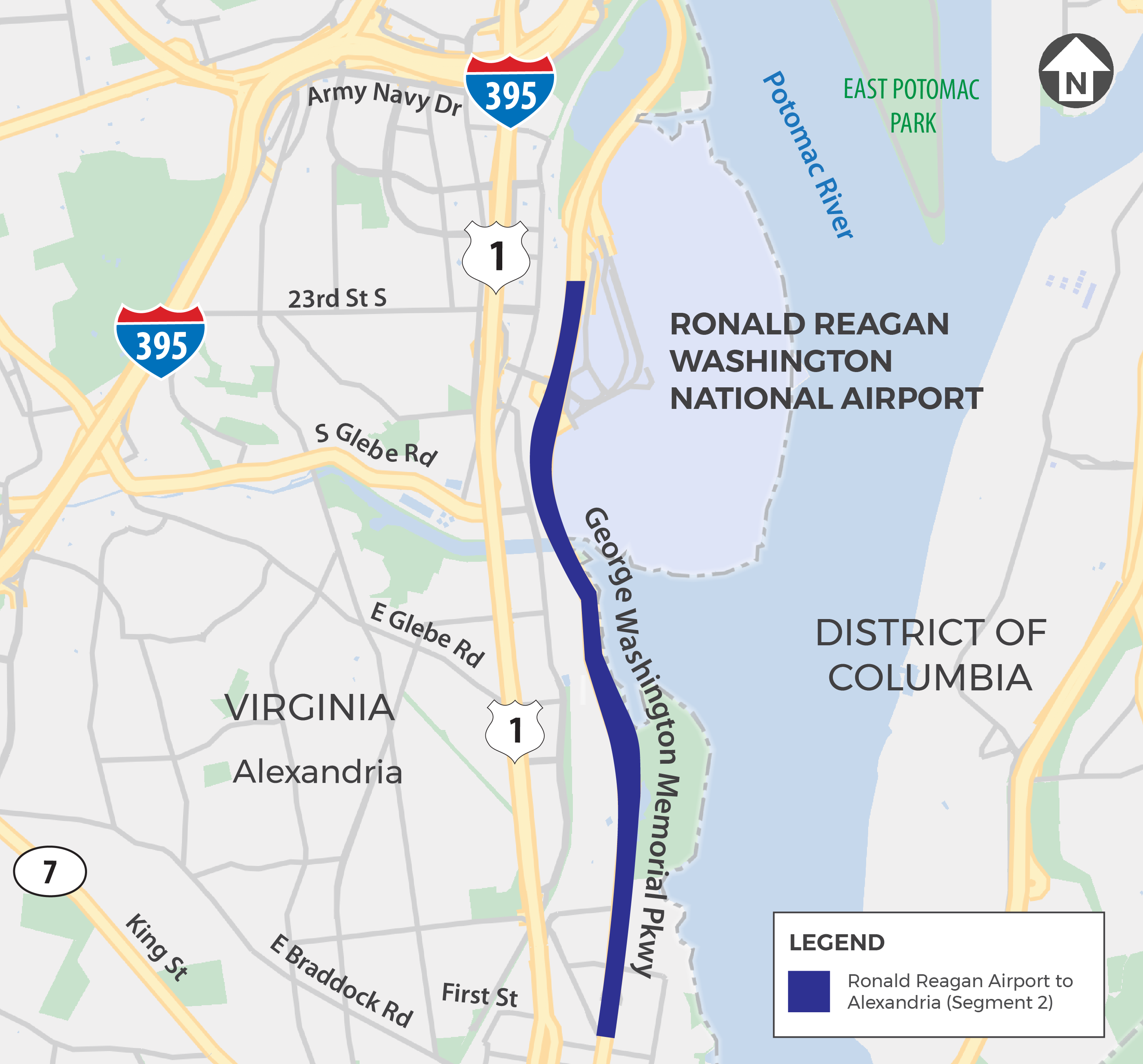 National Park Service to Resurface George Washington Memorial Parkway and Pedestrian Crossings from Reagan Airport to Alexandria
