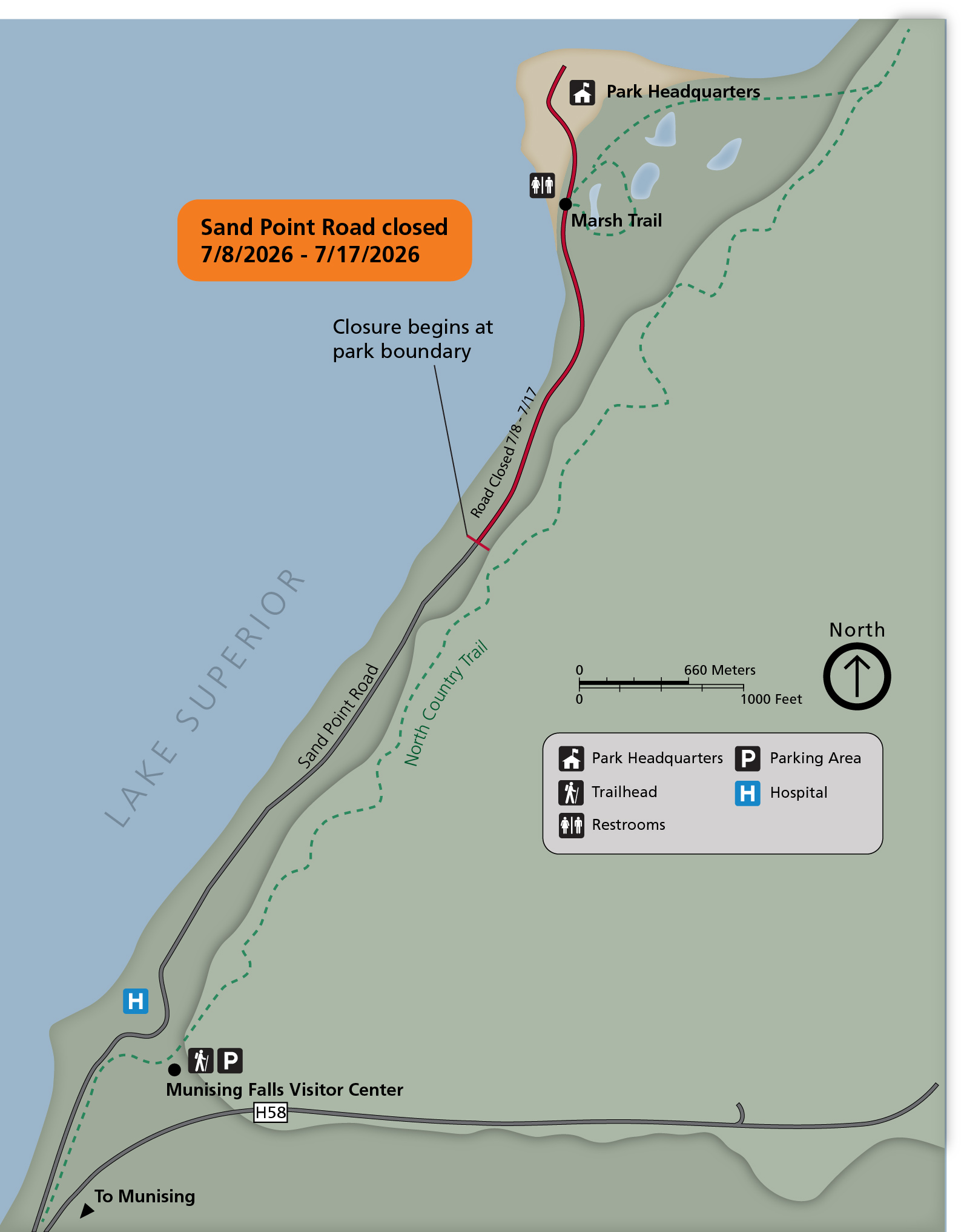 Sand Point Road to Close July 8 - 17 for Culvert Replacement at Pictured Rocks National Lakeshore