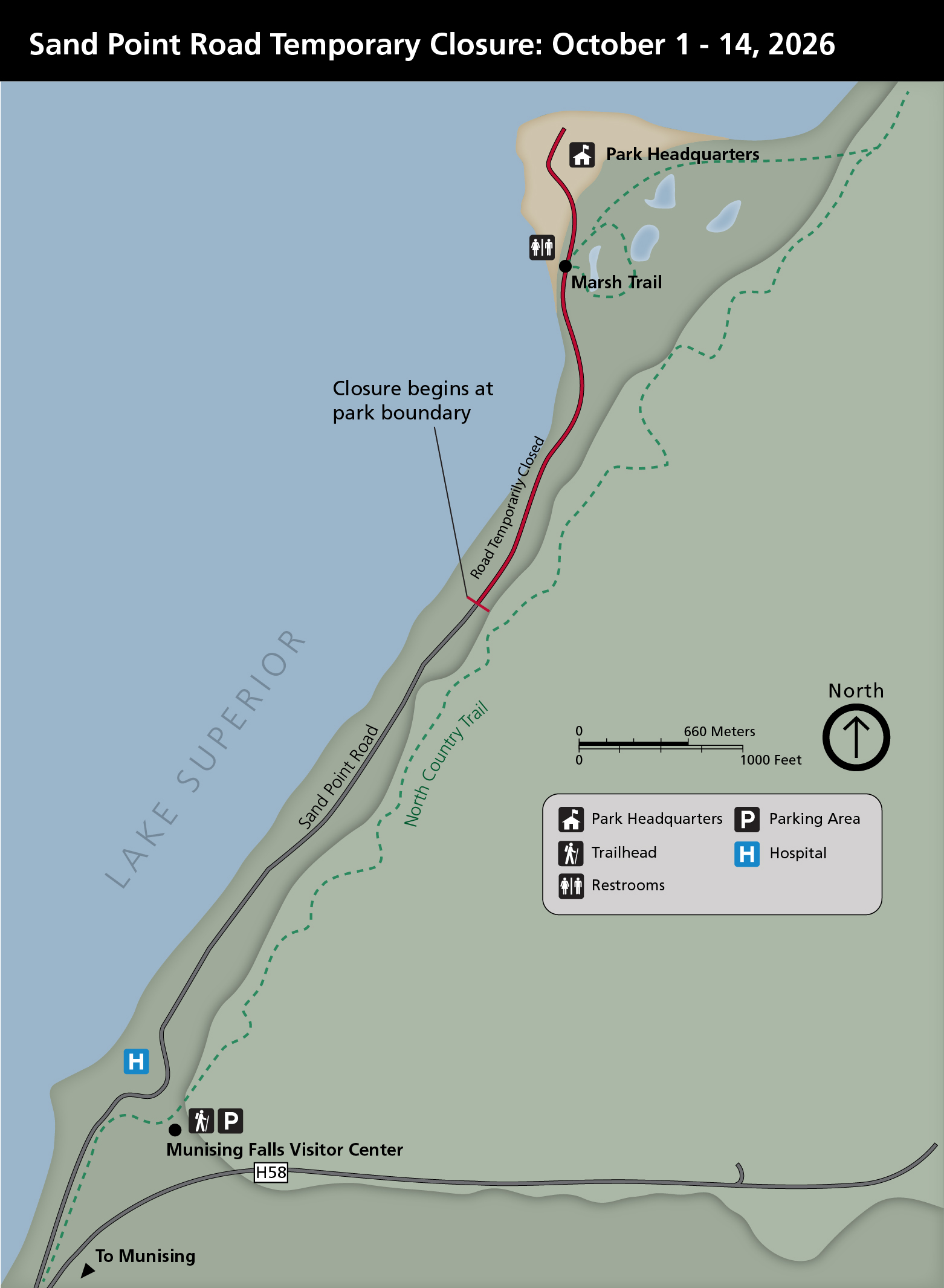 Sand Point Road to Close October 1 -14 for Culvert Replacement at Pictured Rocks National Lakeshore